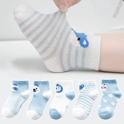 5er-Pack Atmungsaktive Baumwollsocken 0–24 Monate - Image 2