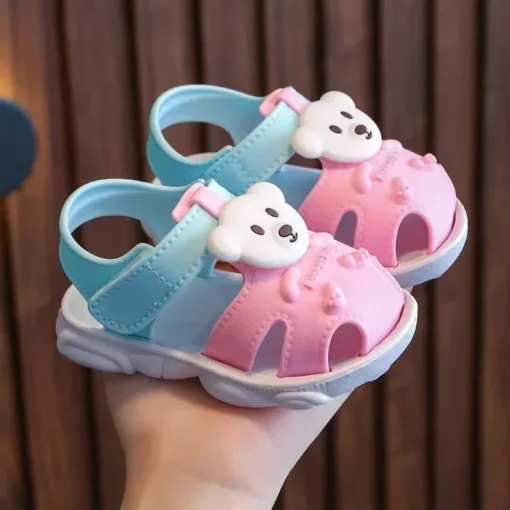 Baby Sommersandalen für Jungen & Mädchen mit Bär Motiv – Rutschfest, Weiche Sohle - Image 3