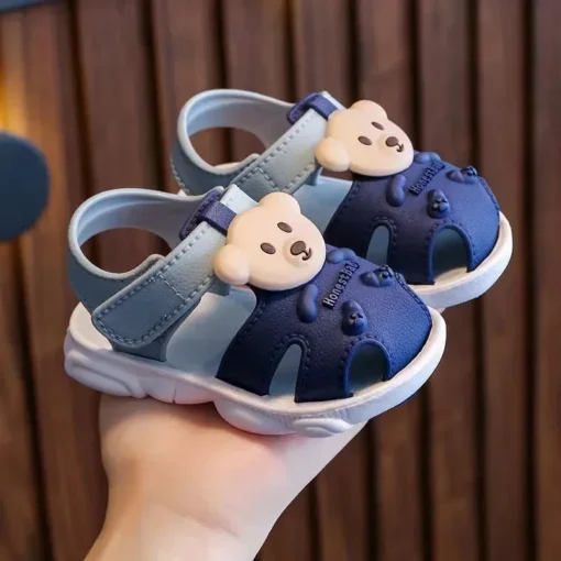 Baby Sommersandalen für Jungen & Mädchen mit Bär Motiv – Rutschfest, Weiche Sohle - Image 8