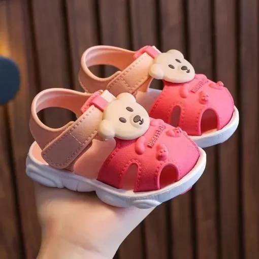 Baby Sommersandalen für Jungen & Mädchen mit Bär Motiv – Rutschfest, Weiche Sohle - Image 7