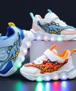 Kinder LED Sneaker mit Dinosaurier-Motiv