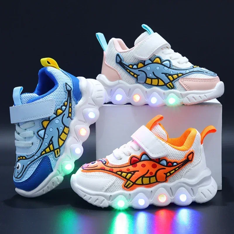 Kinder LED Sneaker mit Dinosaurier-Motiv